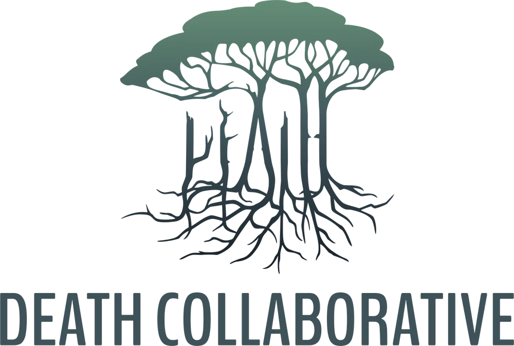 Death Collaborative logo, a tree whose trunks spell death.